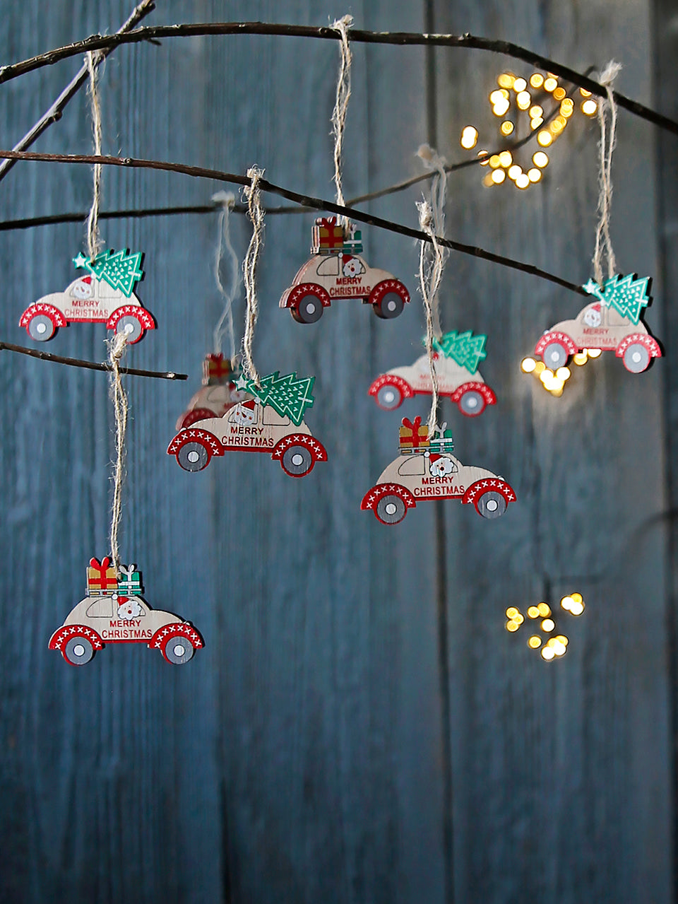 Weihnachtsauto-Set aus Holz