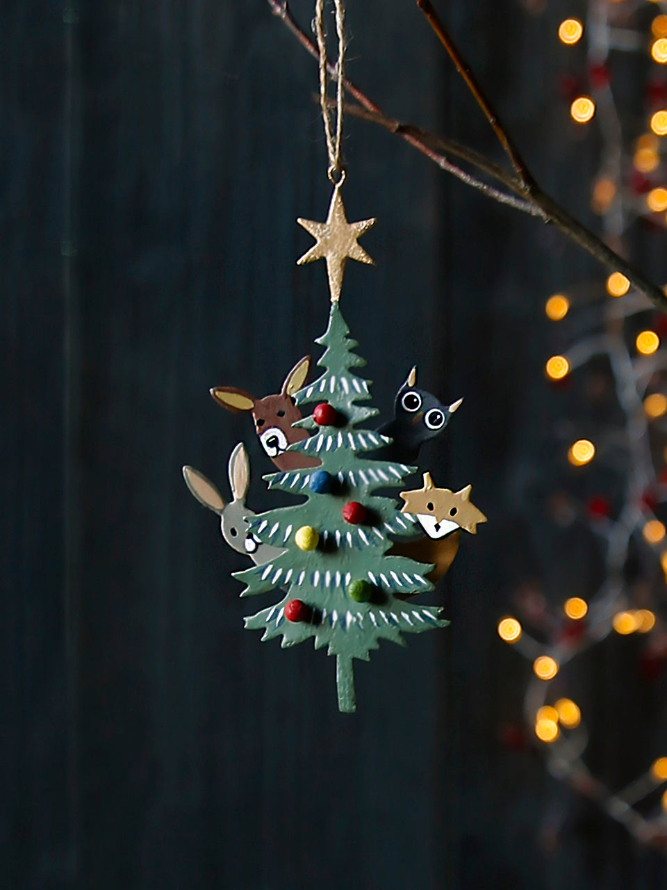 Weihnachtsbaumschmuck mit Waldtiermotiven