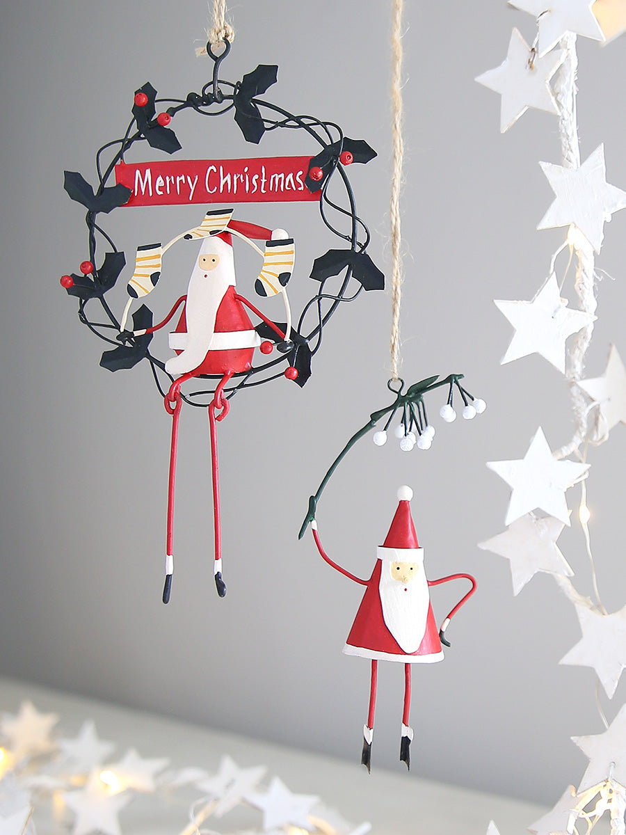 Weihnachtsmann-Kranz oder Mistelzweig-Dekoration